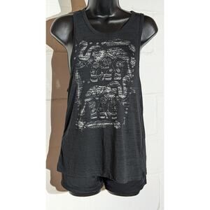 ONeill Tank Top Sleeveless Distressed Elephant Print Scoop Neck Racerback Small